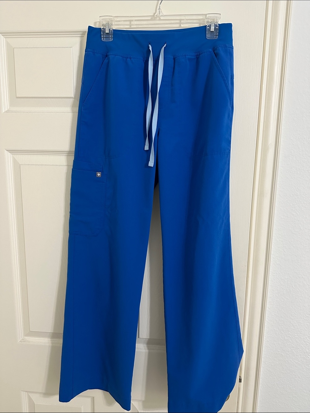 Figs Women’s High Waisted Isabel Wide Leg Scrub pants in Royal Blue